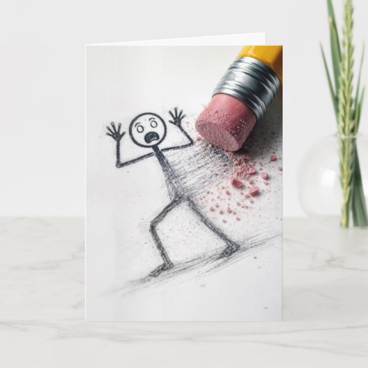 Birthday Stick Figure Man Humor カード (正面)