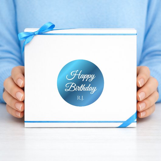 Birthday Sticker | Custom Monogram ラウンドシール