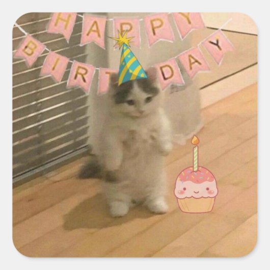 Birthday stickers スクエアシール (正面)