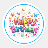 Birthday Stickers ラウンドシール (正面)