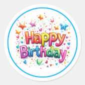 Birthday Stickers ラウンドシール (正面)