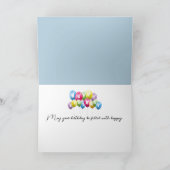 Birthday Summer Straw Hat On Beach Fence カード (内部)