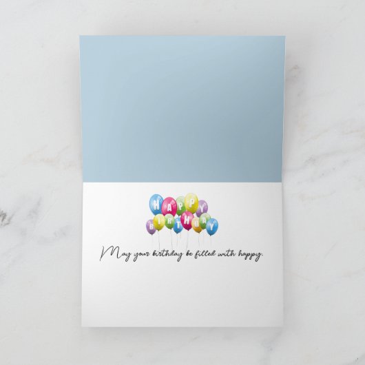 Birthday Summer Straw Hat On Beach Fence カード (内部)