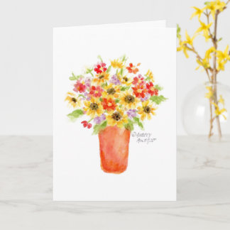 Birthday Sunflower Vase Religious Greeting Card カード