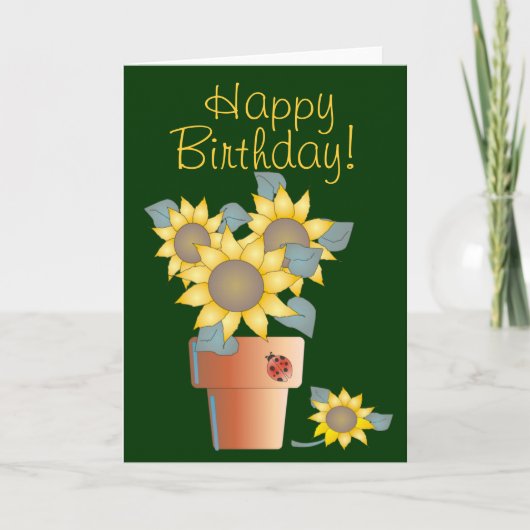 BIRTHDAY SUNFLOWERS by SHARON SHARPE カード (正面)
