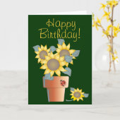 BIRTHDAY SUNFLOWERS by SHARON SHARPE カード (黄色い花)