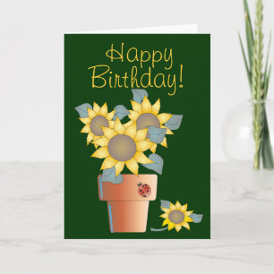 BIRTHDAY SUNFLOWERS by SHARON SHARPE カード