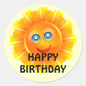 BIRTHDAY: Sunshine birthday sticker ラウンドシール (正面)