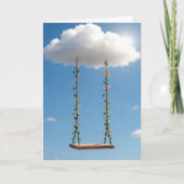 Birthday Swing Hanging From a Cumulus Cloud カード (正面)