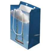 Birthday Swing Hanging From a Cumulus Cloud ミディアムペーパーバッグ (正面アングル)