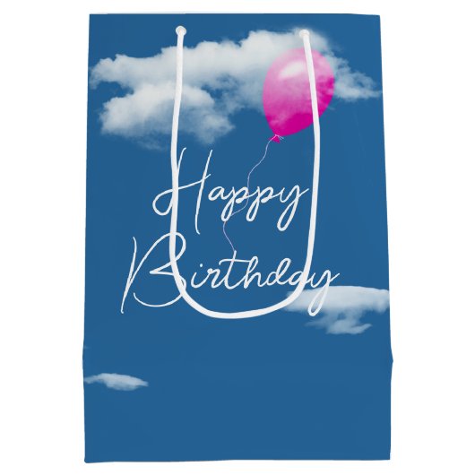 Birthday Swing Hanging From a Cumulus Cloud ミディアムペーパーバッグ (裏面)