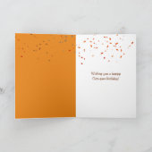 Birthday Tabby Cat In an Autumn Leaf Pile カード (内部)