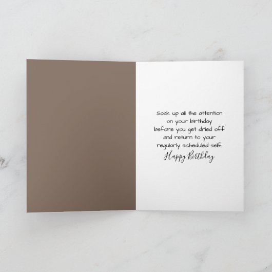 Birthday Tabby Cat Under a Kitchen Faucet カード (内部)