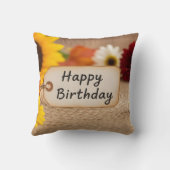 Birthday tag flower decoration クッション (裏面)