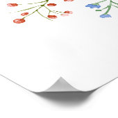 Birthday Tea Party Whimsical Wildflower Welcome ポスター (角)