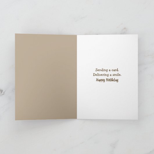 Birthday Teddy Bear In Rainy Window カード (内部)