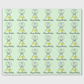 Birthday Tennis Green Sports ラッピングペーパー (フラット)