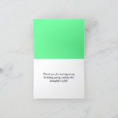 Birthday Thank You Green Frosting Cupcake  サンキューカード (内部)