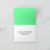 Birthday Thank You Green Frosting Cupcake  サンキューカード (内部)