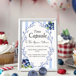 Birthday Time Capsule BLUEBERRY Sign 招待状