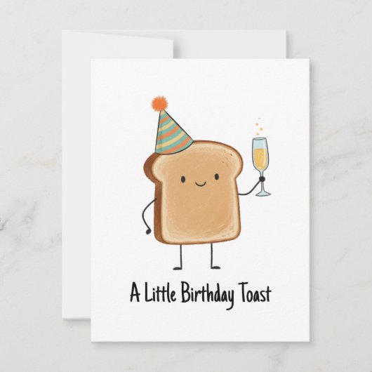 Birthday Toast Card Funny Bread Pun Cute Humor シーズンカード (正面)
