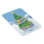 Birthday Tree Card - Merry Christmas & Birthday  マグネット (右側)