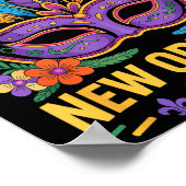 Birthday Trip New Orleans 2026 Matching Mardi Gras ポスター (角)