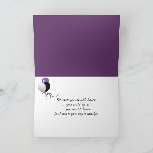 Birthday Tulip Bouquet and Wine Glass カード (内部)