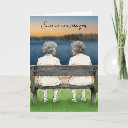 Birthday Two Old Ladies On A Bench カード (正面)