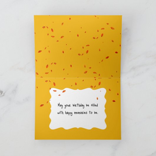 Birthday Two Roads In an Autumn Woods カード (内部)