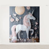Birthday Unicorn Wall Art Backdrop Banner タペストリー (正面)