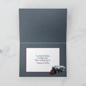 Birthday Vintage Snow Train カード (内部)