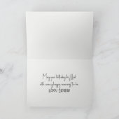 Birthday Watercolor Ocean Beach with Curled Paper カード (内部)