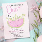 Birthday watermelon Girl one in a melon 招待状