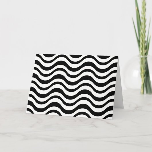 Birthday White and Black Abstract Design カード (正面)
