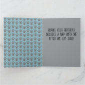 Birthday- White French bulldog, Frenchie Dad カード (内部)