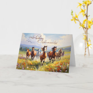 Birthday Wild Horses Wildflower Meadow カード