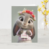 Birthday Wishes from the Sweetest Little Bun カード (黄色い花)