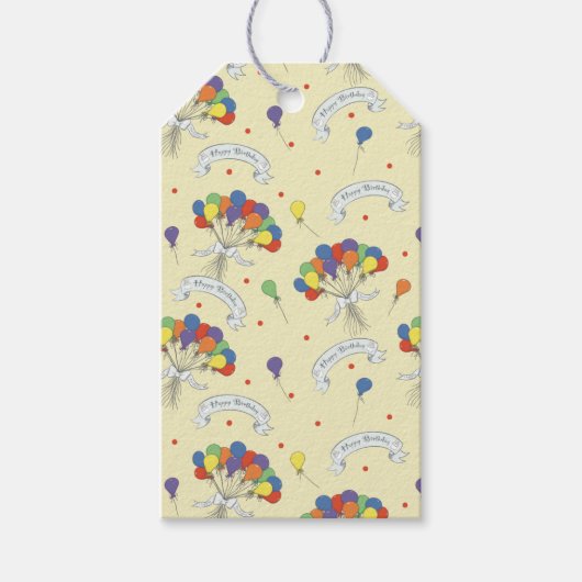 Birthday Wishes - Pastel Yellow ギフトタグ (正面)
