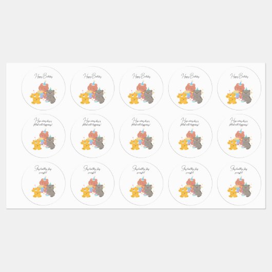 Birthday Wishes Stickers ラベル (シート)