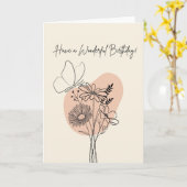 Birthday with Butterfly カード (黄色い花)