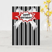 Birthday with Red Comic Book Style カード (黄色い花)