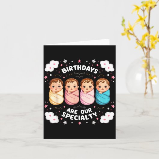 Birthdays Are Our Specialty Funny Labor And Delive カード (黄色い花)