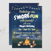 Birthdays are S'More fun birthday party 招待状 (正面/裏面)