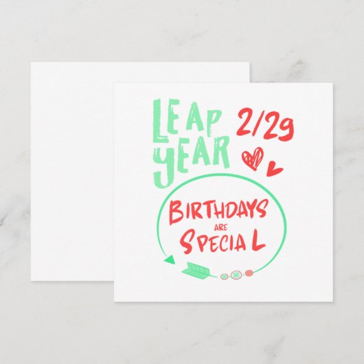 Birthdays Are Special Leap Year February 29 Gift 招待状 (正面/裏面)