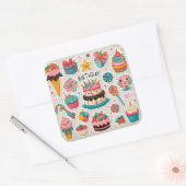 #BirthdayStickers#BirthdayCelebration#PartySticker スクエアシール (封筒)
