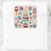 #BirthdayStickers#BirthdayCelebration#PartySticker スクエアシール (バッグ)