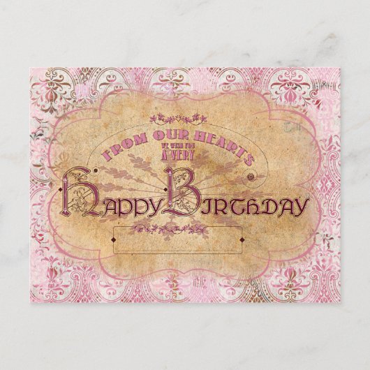 BirthdayVintageTypography – ポストカード (正面)