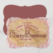 BirthdayVintageTypography -招待状カード 招待状 (正面/裏面)