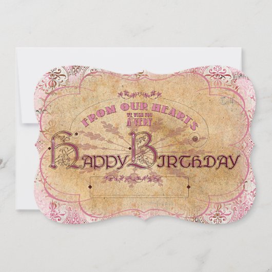 BirthdayVintageTypography -招待状カード 招待状 (正面)